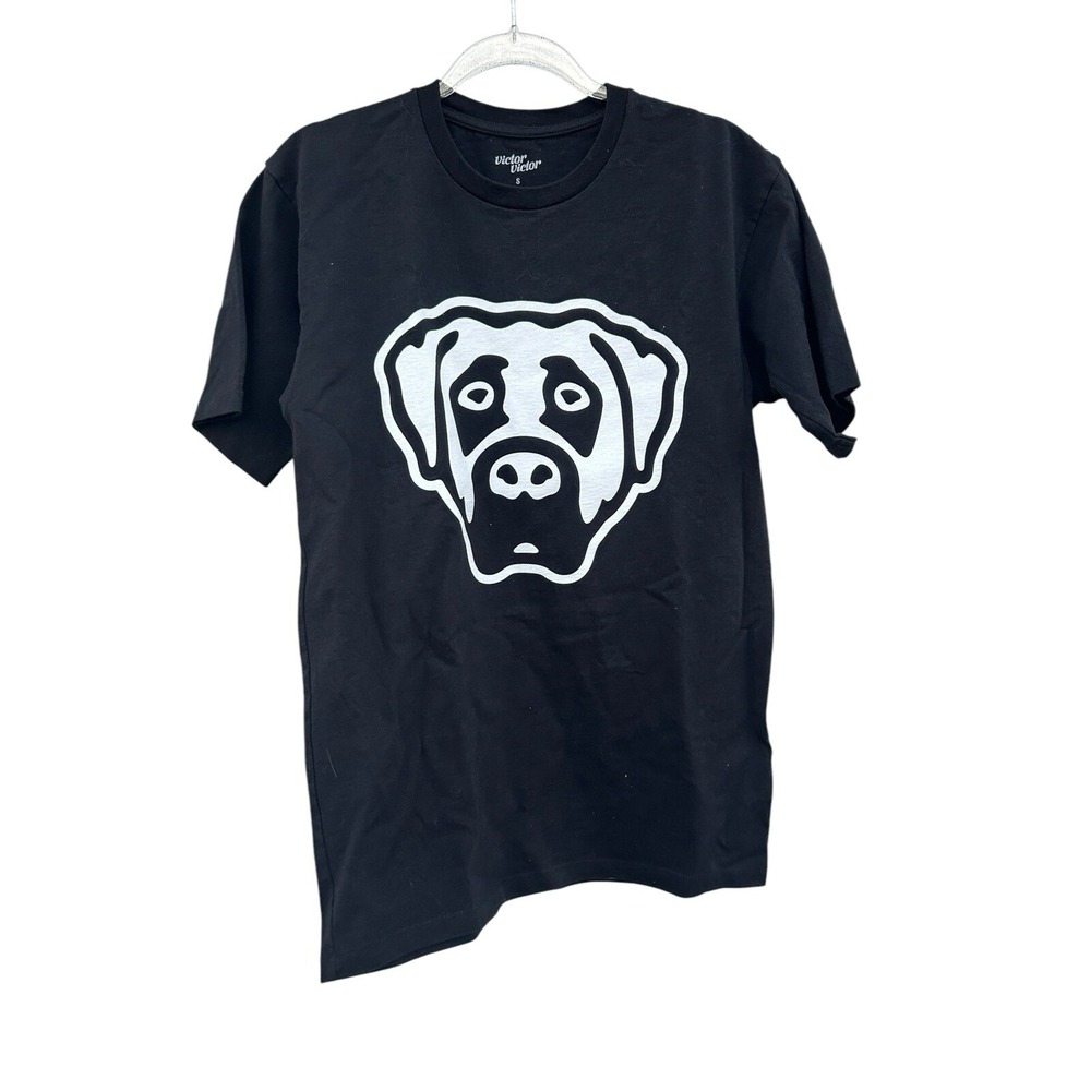 Victor Victor x I Know Nigo Mens Small Logo Tee T Shirt Black Dog Graphic USA